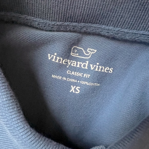 Mens Vineyard Vines Navy Classic Pique Polo USA Flag Logo Sz XS Short Sleeve - Picture 2 of 4